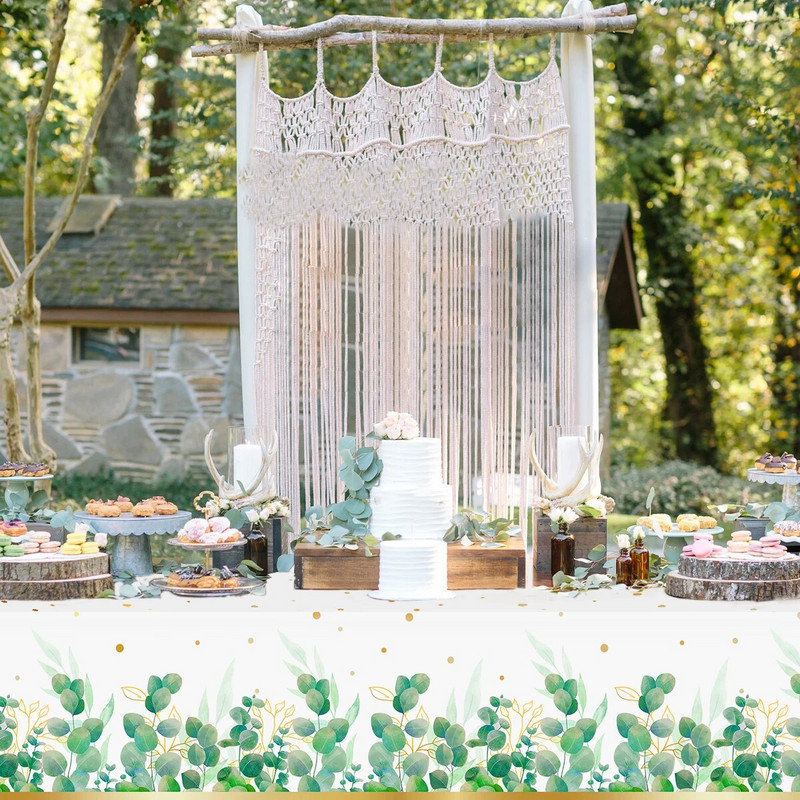 Salvei rohelised lehed ühekordsed lauanõud Kuldservaga pabertaldrikutass Salvrätikud Pulmakaunistus Sünnipäev Hawaii peokaunistus