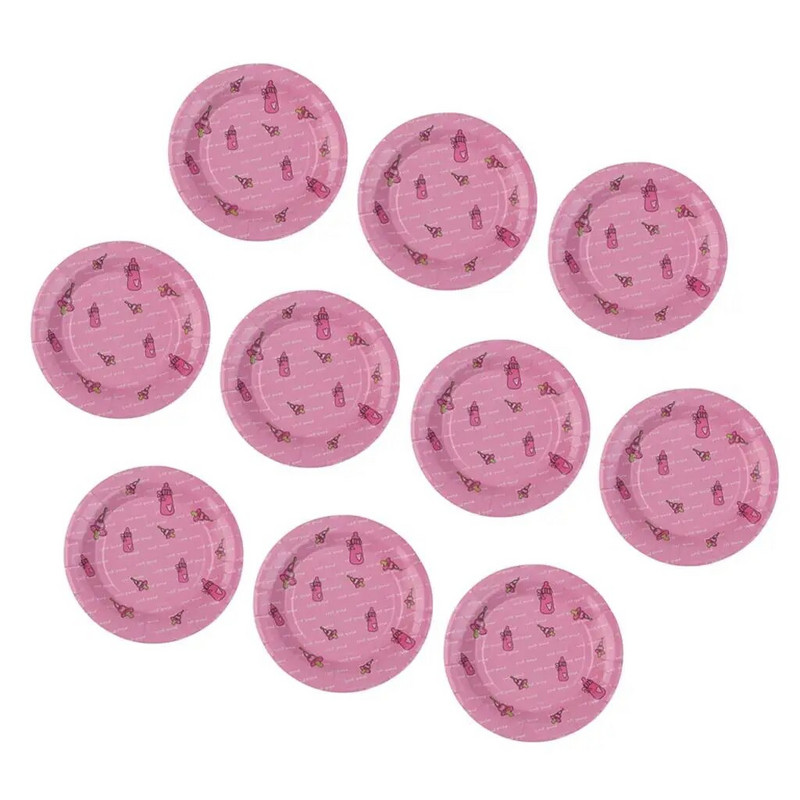 Νέα 10 τμχ χάρτινα πιάτα κορώνας μιας χρήσης Επιτραπέζιο σκεύος για πάρτι γενεθλίων DIY 7` για Baby Shower Παιδική Μπομπονιέρα Γάμου