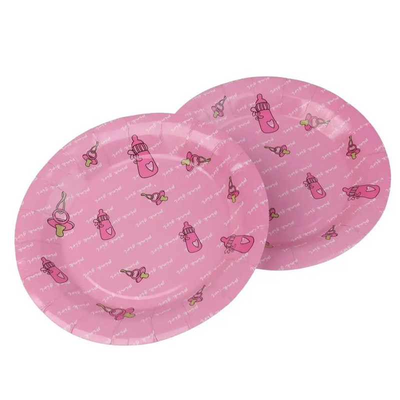 Νέα 10 τμχ χάρτινα πιάτα κορώνας μιας χρήσης Επιτραπέζιο σκεύος για πάρτι γενεθλίων DIY 7` για Baby Shower Παιδική Μπομπονιέρα Γάμου