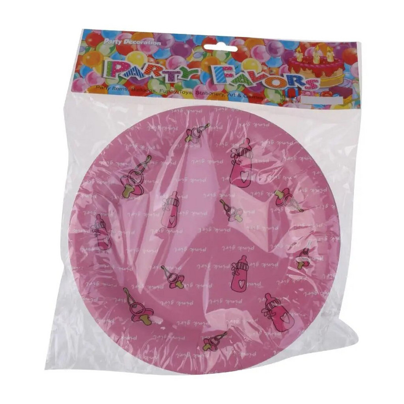 Νέα 10 τμχ χάρτινα πιάτα κορώνας μιας χρήσης Επιτραπέζιο σκεύος για πάρτι γενεθλίων DIY 7` για Baby Shower Παιδική Μπομπονιέρα Γάμου