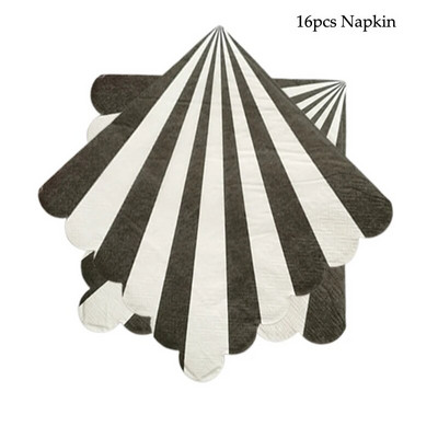 Μαύρη ρίγα Κύπελλα για πάρτι Χάρτινα άχυρα Σετ σερβίτσια μιας χρήσης Γάμος Παιδική διακόσμηση γενεθλίων Παιδικές μπομπονιέρες για πικνίκ προμήθειες