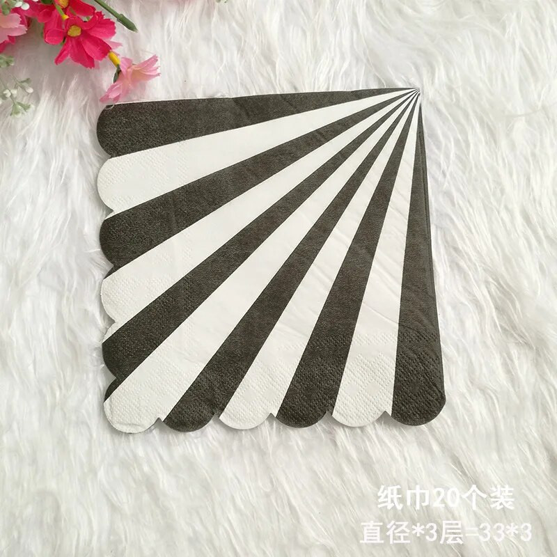 Μαύρη ρίγα Κύπελλα για πάρτι Χάρτινα άχυρα Σετ σερβίτσια μιας χρήσης Γάμος Παιδική διακόσμηση γενεθλίων Παιδικές μπομπονιέρες για πικνίκ προμήθειες