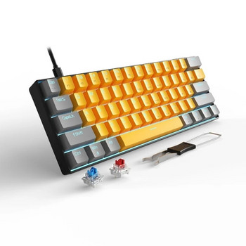 60% компактна механична клавиатура със синя програмируема персонализирана Hot Swap Зелен/Червен превключвател Направи си сам клавиатура за компютърни игри