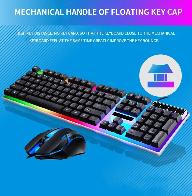 RGB Gaming Keyboard Gamer Keyboard and Mouse Kit Ενσύρματο μηχανικό πληκτρολόγιο gaming πληκτρολόγιο και ποντίκι για παίκτες PC με Windows