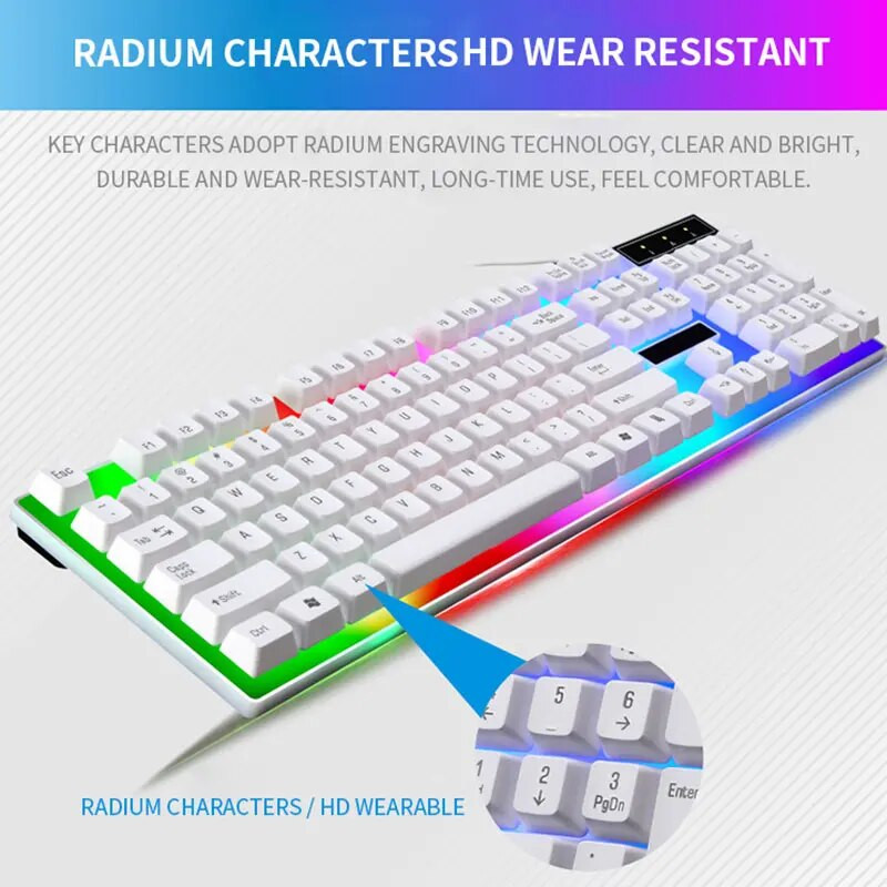 RGB Gaming Keyboard Gamer Keyboard and Mouse Kit Ενσύρματο μηχανικό πληκτρολόγιο gaming πληκτρολόγιο και ποντίκι για παίκτες PC με Windows