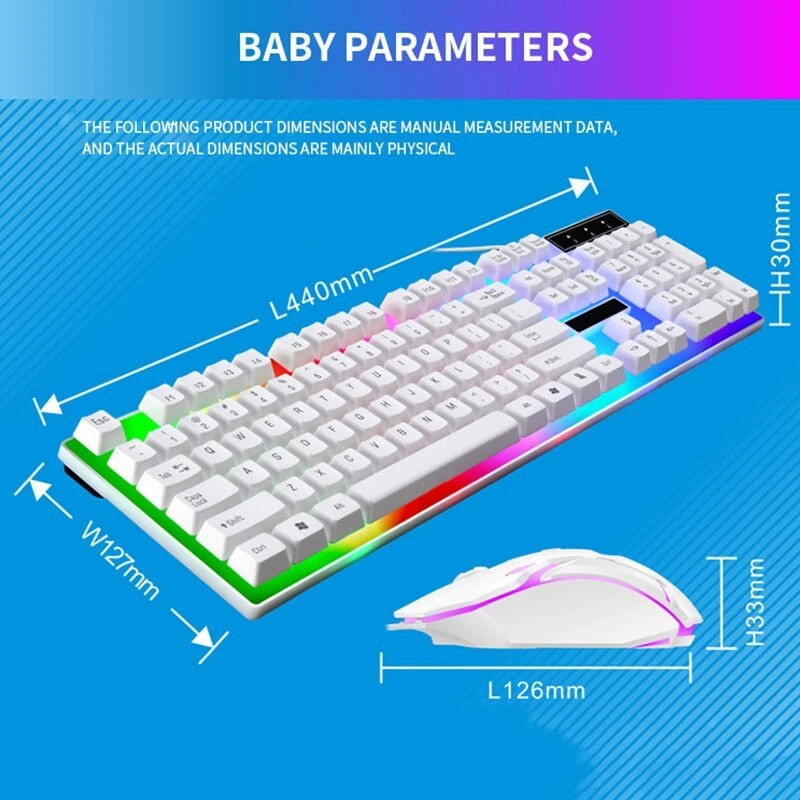 RGB Gaming Keyboard Gamer Keyboard and Mouse Kit Ενσύρματο μηχανικό πληκτρολόγιο gaming πληκτρολόγιο και ποντίκι για παίκτες PC με Windows