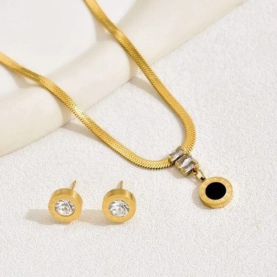 2 τμχ Κρεμαστό σκουλαρίκι κοσμήματα με ρωμαϊκούς αριθμούς Σετ χρυσό επιχρυσωμένο φίδι με μπεζέλ Σκουλαρίκια από πέτρα Δώρο για πάρτι