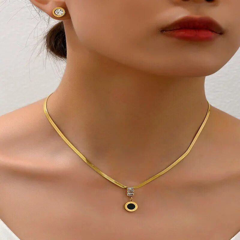 2 τμχ Κρεμαστό σκουλαρίκι κοσμήματα με ρωμαϊκούς αριθμούς Σετ χρυσό επιχρυσωμένο φίδι με μπεζέλ Σκουλαρίκια από πέτρα Δώρο για πάρτι