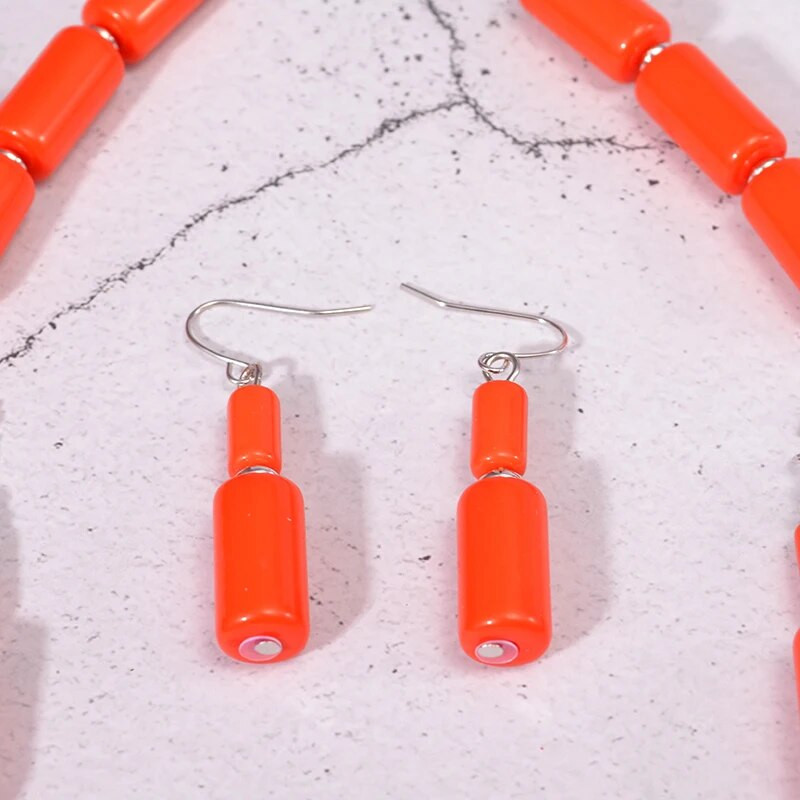 Χειροποίητα αφρικανικά χάντρες σκουλαρίκια βραχιόλι κολιέ σετ Νιγηριανής γάμου Ινδικά κοσμήματα Νυφικά αξεσουάρ