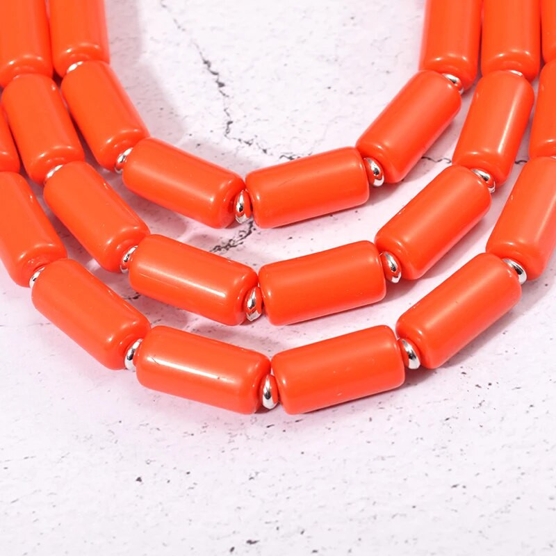 Χειροποίητα αφρικανικά χάντρες σκουλαρίκια βραχιόλι κολιέ σετ Νιγηριανής γάμου Ινδικά κοσμήματα Νυφικά αξεσουάρ