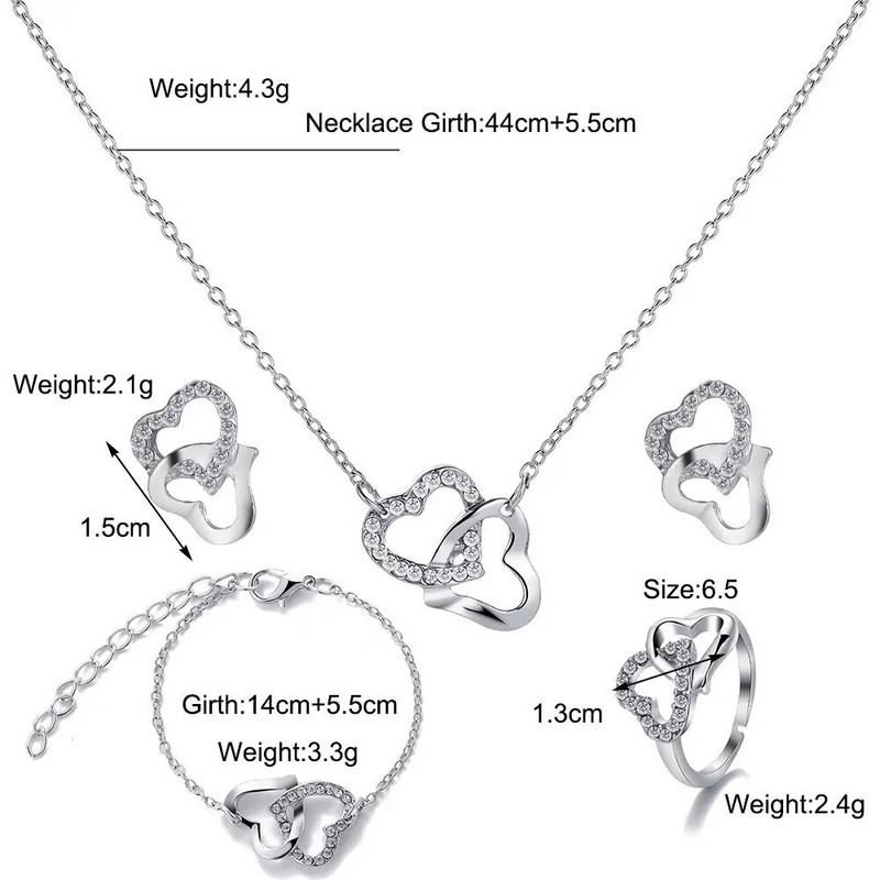 Δαχτυλίδι βραχιόλι σκουλαρίκι κολιέ 4 τεμ.