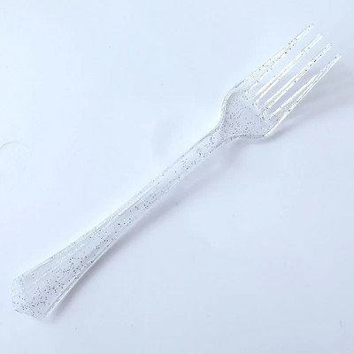 Χρυσή πούδρα Διαφανή σετ επιτραπέζια σκεύη μιας χρήσης Σετ Μαχαίρι Πιρούνι Κουτάλι Χρόνια Πολλά Διακόσμηση πάρτι Παιδικά Ενήλικες Προμήθειες γάμου