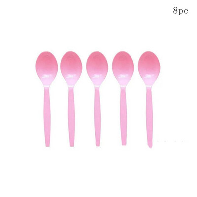 10 Guests Παγωτό πάρτι Επιτραπέζια σκεύη μιας χρήσης Ροζ πιάτα Popsicle Χαρτοπετσέτες για κορίτσια Happy Dessert Θέμα γενέθλια προμήθειες