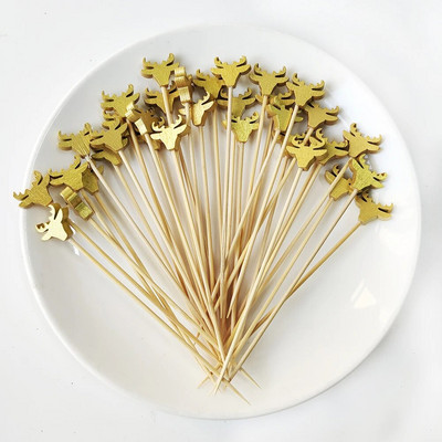 100 τεμ. Χριστουγεννιάτικο πάρτι Μπαμπού σουβλάκια Xmax Santa Κοκτέιλ μιας χρήσης Μπουφέ Επιδόρπιο Πιρούνι φρούτων Χριστουγεννιάτικη διακόσμηση 2023