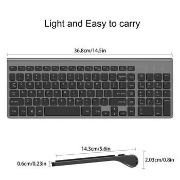 Френска клавиатура Безжична клавиатура AZERTY 2.4G USB връзка Ергономична безшумна ES/RU/IT/DE/USA/FR Костюм за клавиатура за лаптоп PC TV