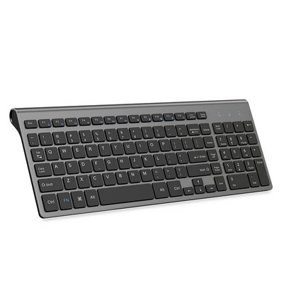 Prantsuse klaviatuur AZERTY juhtmeta klaviatuur 2.4G USB-ühendus Ergonoomiline vaikne ES/RU/IT/DE/USA/FR klaviatuur sobib sülearvuti telerile