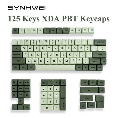 125 billentyűs XDA PBT billentyűs sapkák Matcha zöld szett 61/64/68/75/87/98/104/108 gombokhoz Mechanikus billentyűzet Cherry/Gateron/Otemu/Kailh számára