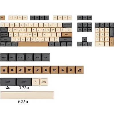 125 Keys XDA PBT Keycaps Set Matcha Green for 61/64/68/75/87/98/104/108 Keys Μηχανικό πληκτρολόγιο για Cherry/Gateron/Otemu/Kailh