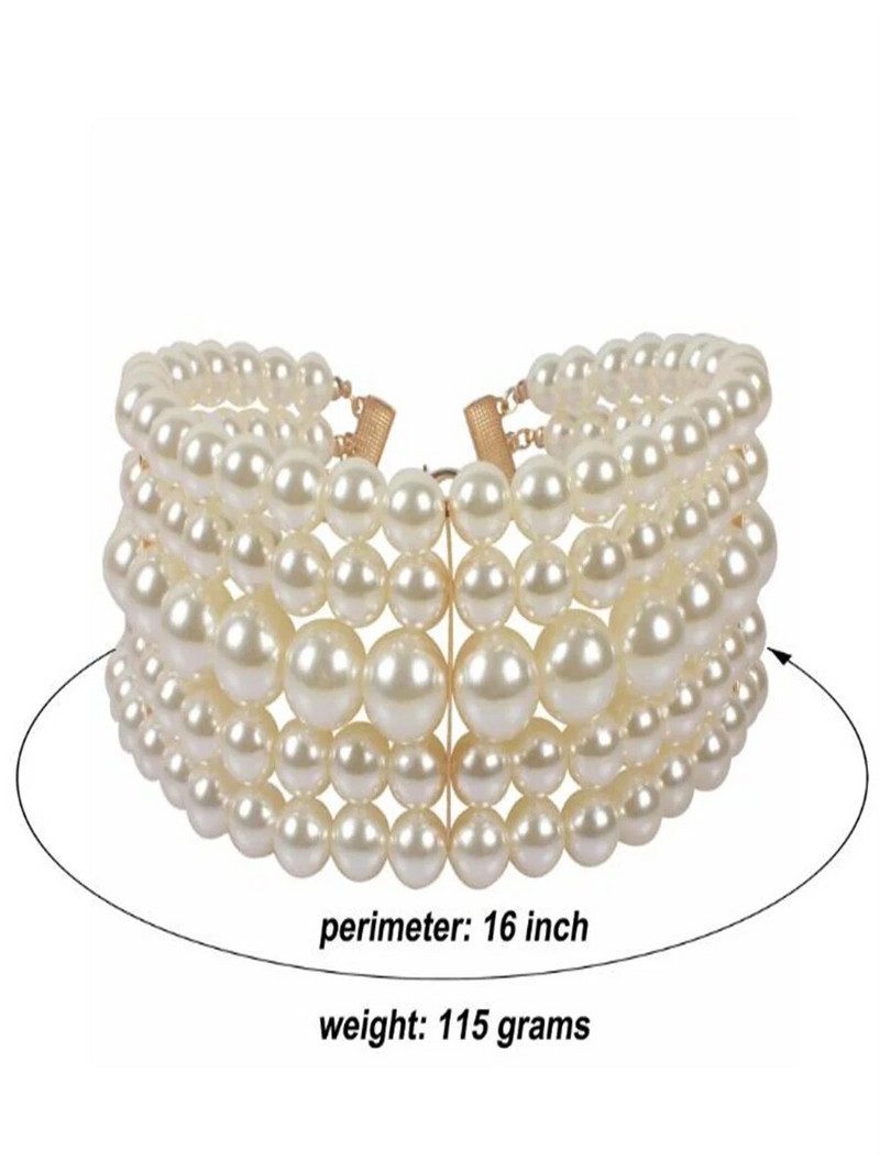 Σετ κοντό κολιέ με χάντρες απομίμησης πολλαπλών στρώσεων