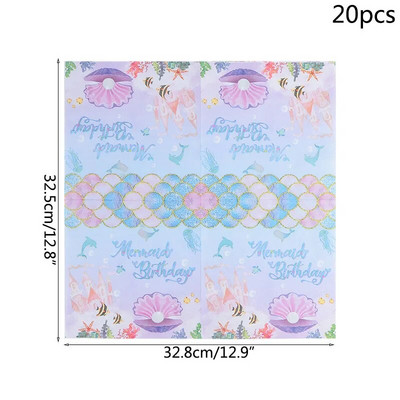 Επιτραπέζια σκεύη μιας χρήσης Mermaid Party Πολύχρωμο κύπελλο πιάτου με κοχύλι κάτω από τη θάλασσα Baby Shower Little Mermaid Birthday Party Decora