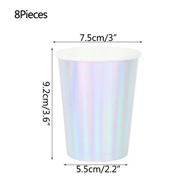 Επιτραπέζια σκεύη μιας χρήσης Mermaid Party Πολύχρωμο κύπελλο πιάτου με κοχύλι κάτω από τη θάλασσα Baby Shower Little Mermaid Birthday Party Decora