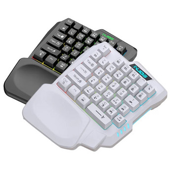 Ергономична игрална клавиатура с една ръка ACC USB RGB 35 клавиша Кабелна преносима клавиатура за мини игра с подсветка за мобилен телефон, таблет PUBG