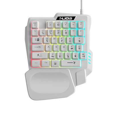 Ühe käega ergonoomiline mänguklaviatuur ACC USB RGB 35 klahvi juhtmega taustavalgustusega kaasaskantav minimänguklaviatuur mobiiltelefoni tahvelarvutile PUBG