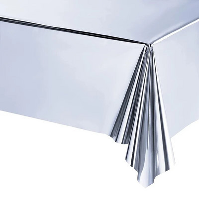 Ασημένια χάρτινα πιάτα Πανό Τραπεζομάντιλο Διακόσμηση πάρτι γενεθλίων Σετ σερβίτσιο μιας χρήσης Baby shower Wedding bachelor party Supplies