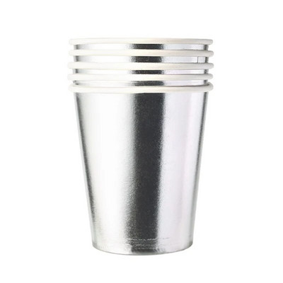 Ασημένια χάρτινα πιάτα Πανό Τραπεζομάντιλο Διακόσμηση πάρτι γενεθλίων Σετ σερβίτσιο μιας χρήσης Baby shower Wedding bachelor party Supplies