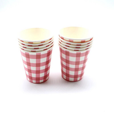 Pastoral Red and White καρό Σετ σερβίτσια Χάρτινα Πιάτα Χαρτοπετσέτες Κύπελλα Ορθογώνιο Πλαστικό Τραπεζομάντιλο Πικ-νικ Σερβίτσιο για το Σπίτι