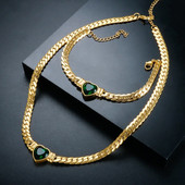 Βραχιόλι JOVOLOVE 316L από ανοξείδωτο ατσάλι Love Heart Shape Charm Κρυστάλλινο κολιέ κρεμαστό βραχιόλι Γυναικείο σετ κοσμημάτων μόδας 2023