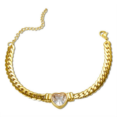 Βραχιόλι JOVOLOVE 316L από ανοξείδωτο ατσάλι Love Heart Shape Charm Κρυστάλλινο κολιέ κρεμαστό βραχιόλι Γυναικείο σετ κοσμημάτων μόδας 2023