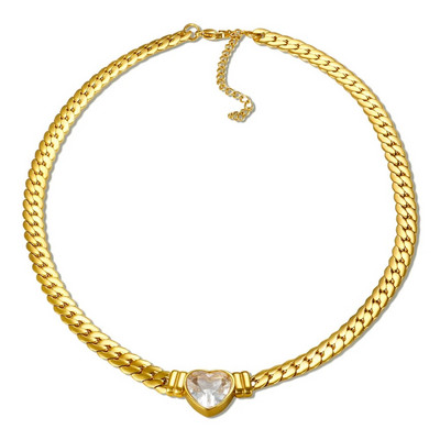 Βραχιόλι JOVOLOVE 316L από ανοξείδωτο ατσάλι Love Heart Shape Charm Κρυστάλλινο κολιέ κρεμαστό βραχιόλι Γυναικείο σετ κοσμημάτων μόδας 2023