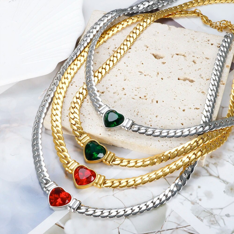 Βραχιόλι JOVOLOVE 316L από ανοξείδωτο ατσάλι Love Heart Shape Charm Κρυστάλλινο κολιέ κρεμαστό βραχιόλι Γυναικείο σετ κοσμημάτων μόδας 2023