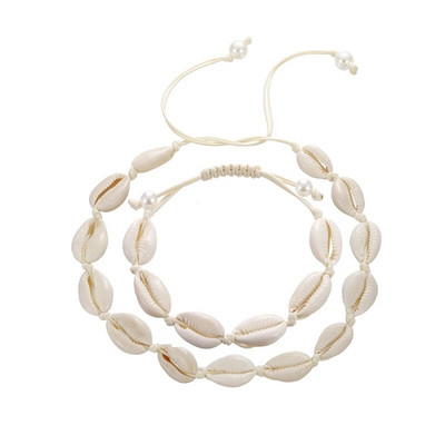 Hot Sell Σετ βραχιόλι κολιέ με φυσικά κοχύλια Bohemian Sea Beach Conch Cowrie Choker Shell Γυναικεία καλοκαιρινά χειροποίητα κοσμήματα