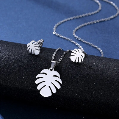 ΝΕΟ Σετ σκουλαρίκια Κολιέ από ανοξείδωτο ατσάλι Light Luxury Heart μενταγιόν γούρι Κορεατικό κολιέ μόδας για γυναίκες Κοσμήματα Δώρο TZ133