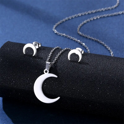 ΝΕΟ Σετ σκουλαρίκια Κολιέ από ανοξείδωτο ατσάλι Light Luxury Heart μενταγιόν γούρι Κορεατικό κολιέ μόδας για γυναίκες Κοσμήματα Δώρο TZ133