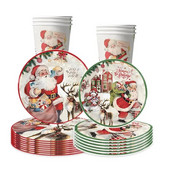 10 Guests Θέμα Χριστουγεννιάτικου πάρτι Επιτραπέζια σκεύη μιας χρήσης Santa Cluas Elk Χιονάνθρωπος Πιάτα Πετσέτα κούπα Χαρούμενα Χριστούγεννα Διακόσμηση Noel Navidad