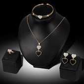 5 τεμάχια κοστούμι Love Jewelry Creative Simple Temperament Γυναικεία κοσμήματα Κολιέ με δαχτυλίδι από κράμα στρας Κοσμήματα για γυναίκες