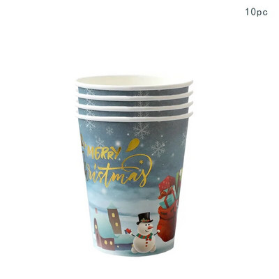 10 Guests Χριστουγεννιάτικα σετ επιτραπέζια σκεύη μιας χρήσης Cartoon Άγιος Βασίλης Χριστουγεννιάτικο δέντρο με νιφάδες χιονιού χαρτοπετσέτες Χαρούμενα Χριστούγεννα διακόσμηση για το σπίτι