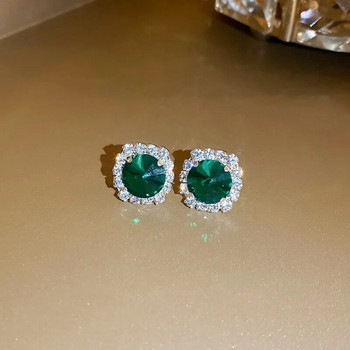 Луксозни колиета Комплекти обеци Зелени кристални колиета Жени Сватби Булка Аксесоари за бижута
