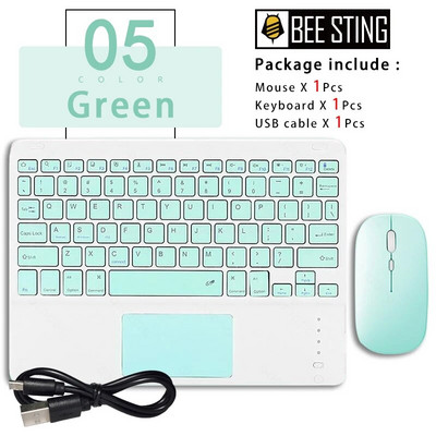 Ποντίκι πληκτρολογίου Bluetooth με επιφάνεια αφής για iPad Xiaomi Pad5 Samsung Huawei Tablet φορητό ασύρματο Mini Teclados Κορεάτικα Ισπανικά