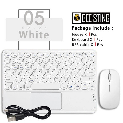 Ποντίκι πληκτρολογίου Bluetooth με επιφάνεια αφής για iPad Xiaomi Pad5 Samsung Huawei Tablet φορητό ασύρματο Mini Teclados Κορεάτικα Ισπανικά