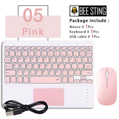 Ποντίκι πληκτρολογίου Bluetooth με επιφάνεια αφής για iPad Xiaomi Pad5 Samsung Huawei Tablet φορητό ασύρματο Mini Teclados Κορεάτικα Ισπανικά