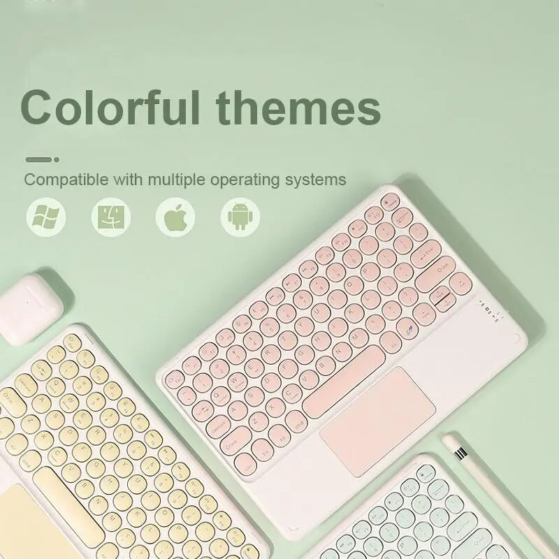 Ποντίκι πληκτρολογίου Bluetooth με επιφάνεια αφής για iPad Xiaomi Pad5 Samsung Huawei Tablet φορητό ασύρματο Mini Teclados Κορεάτικα Ισπανικά