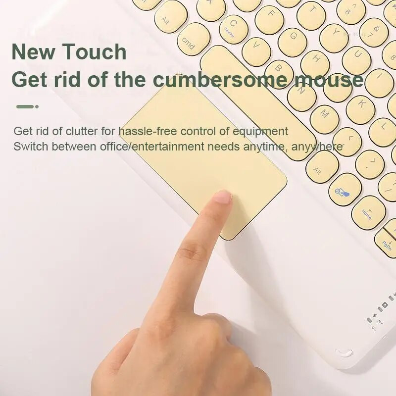 Ποντίκι πληκτρολογίου Bluetooth με επιφάνεια αφής για iPad Xiaomi Pad5 Samsung Huawei Tablet φορητό ασύρματο Mini Teclados Κορεάτικα Ισπανικά