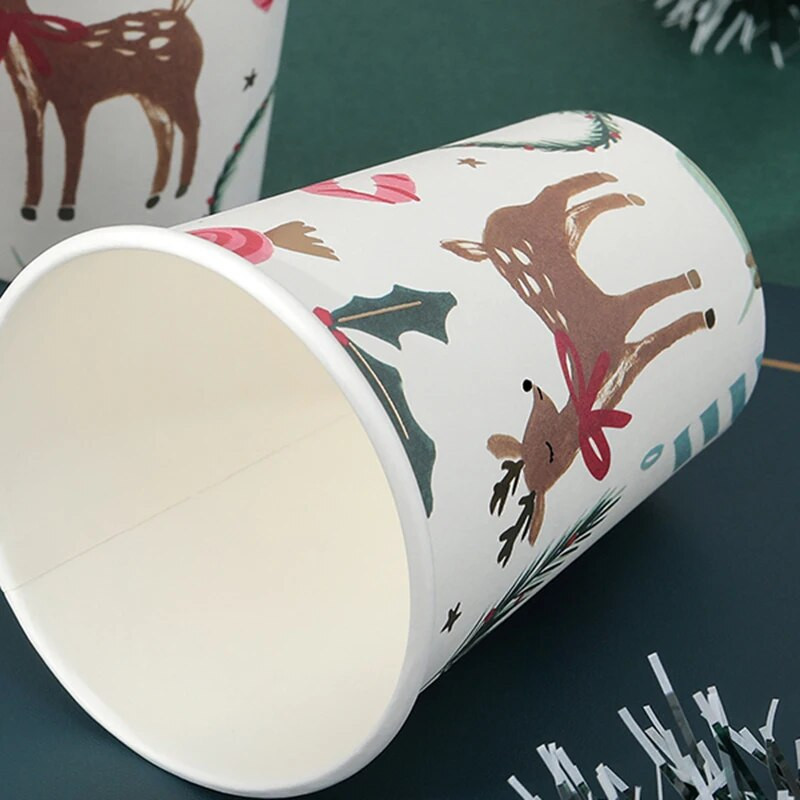 Χριστουγεννιάτικο χάρτινο μπρονζέ κύπελλο μιας χρήσης με θέμα το πάρτι διακόσμηση Κύπελλο ελαφιού Mori