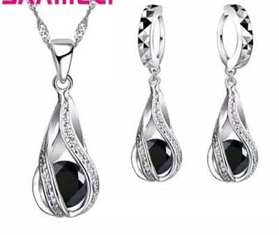 Σετ κολιέ Obega Cubic Zirconia Σχέδιο Φανάρι Πολύχρωμο Πέτρινο Κρεμαστό Κολιέ Σκουλαρίκια σταγόνα Χάλκινο Υλικό Ροδίου