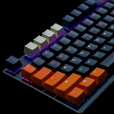 124 Key PBT Doubleshot Backlit 96 75% 68 Keycaps Carbon Keycap Miami για MX Mechanical Keyboard FC980M KBD75 61 87 104 Keychron