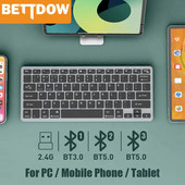 Bluetooth 5.0 & 2.4G ασύρματο πληκτρολόγιο και ποντίκι Combo Mini πληκτρολόγιο πολυμέσων Σετ ποντικιού για φορητό υπολογιστή τηλεόραση iPad Macbook Android